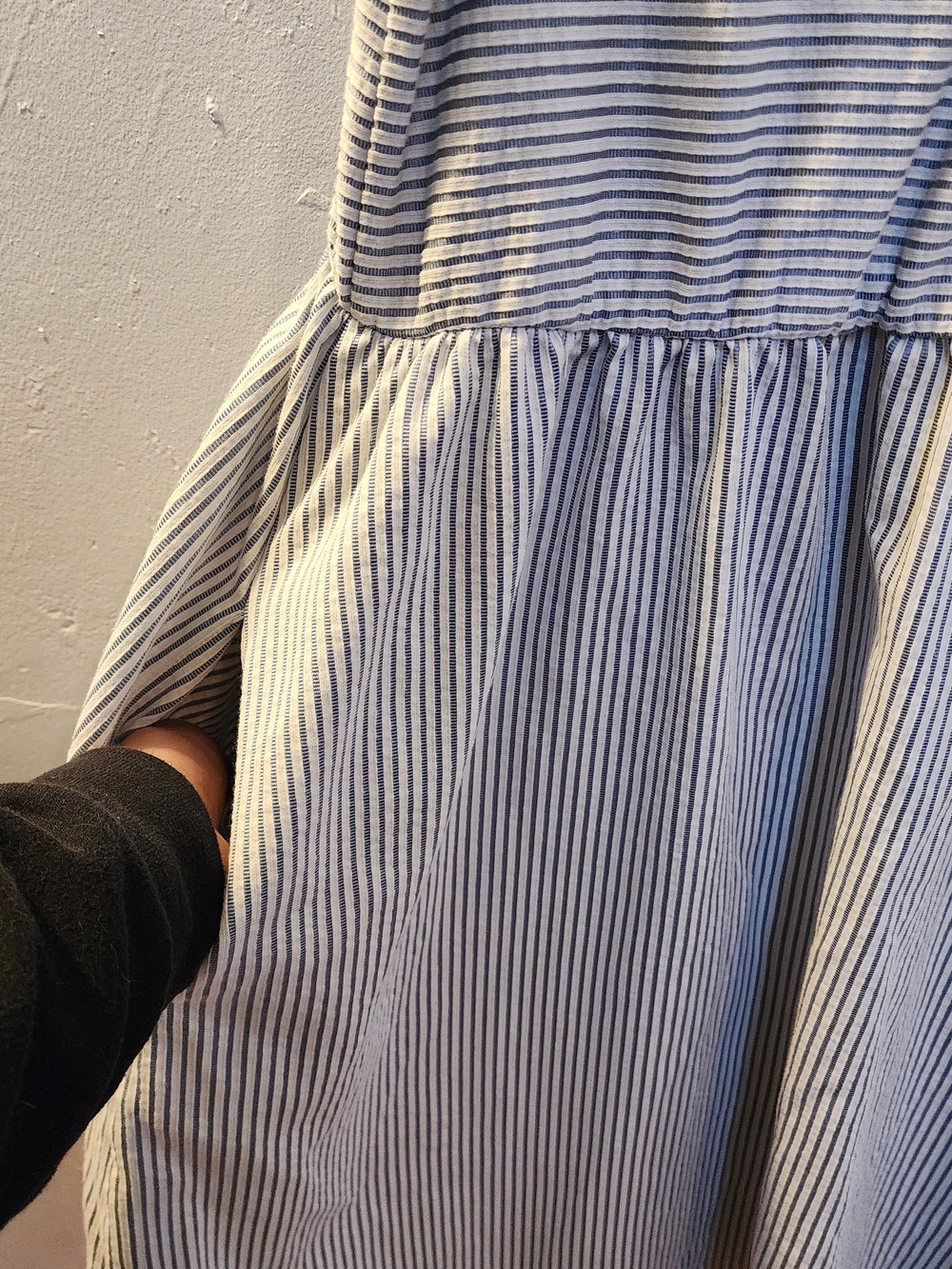 a:glow Striped Maternity Dress in White and Light Blue - Picture 4 of 6